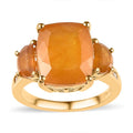 TLV Yellow Sapphire (FF), White Topaz  Ring in Vermeil YG Over Sterling Silver (Size 10.0) 9.50 ctw - Sticky add to cart bar