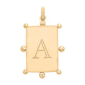 Italian 10K Yellow Gold Initial A Engravable Marine Pendant - Sticky add to cart bar