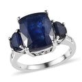 Masoala Sapphire (FF) and White Topaz Ring in Platinum Over Sterling Silver (Size 6.0) 10.15 ctw - Sticky add to cart bar