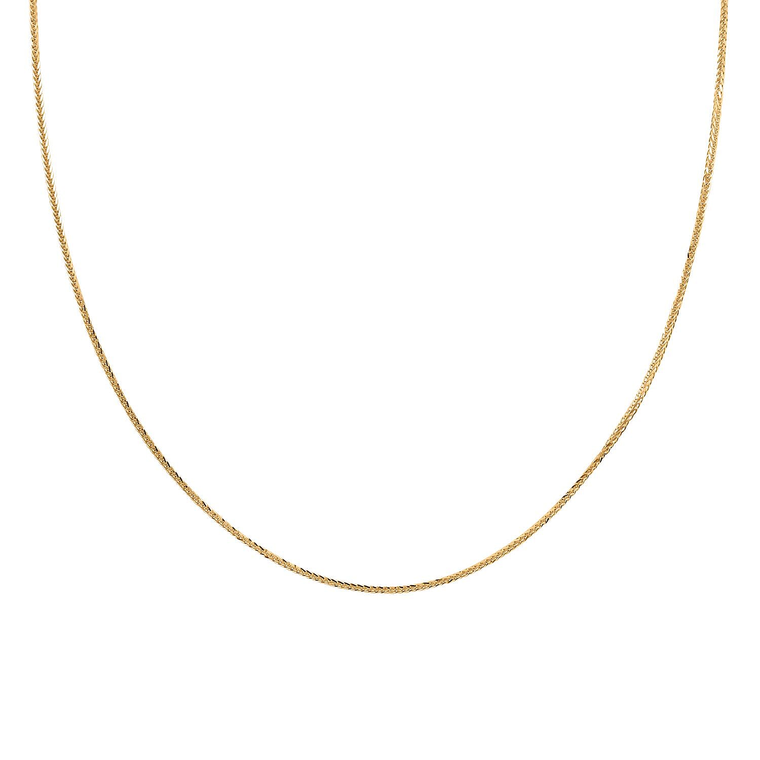 14K Yellow Gold 2.40mm Diamond-cut Triple Spiga Wheat Chain Necklace 24 Inches 11.70 Grams