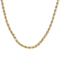 10K Yellow Gold 4mm Rope Chain Necklace 20 Inches 6.50 Grams