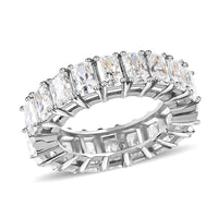 Radiant Cut Moissanite Band Ring in Platinum Over Sterling Silver 5.35 ctw