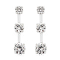 Lab Created White Sapphire Earrings in Rhodium Over Sterling Silver 5.30 ctw - Sticky add to cart bar
