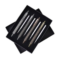 Livmore Set of 4 Silver, Gold, Gun and Rose Gold Color Crystal Pens with 4 Refills