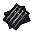 Livmore Set of 4 Silver, Purple, Green and Blue Color Crystal Pens with 4 Refills - Sticky add to cart bar