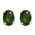 Chrome Diopside Solitaire Stud Earrings in Platinum Over Sterling Silver 1.65 ctw - Sticky add to cart bar