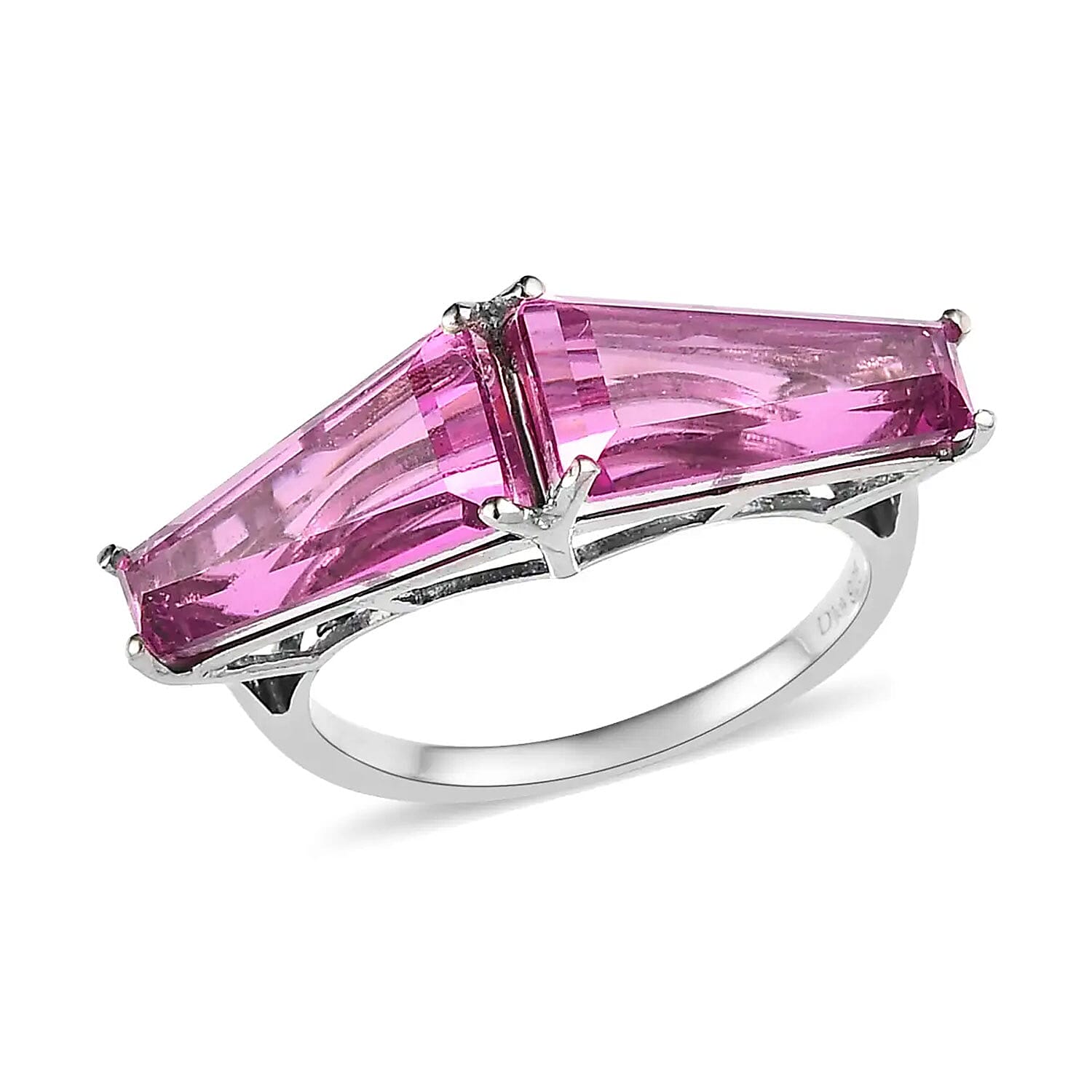 Radiant Orchid Quartz Ring in Platinum Over Sterling Silver (Size 10.0) 6.25 ctw
