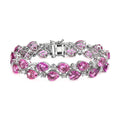 Premium Radiant Orchid Quartz (Triplet) and White Zircon Bracelet in Platinum Over Sterling Silver (6.50 In) 34.00 ctw - Sticky add to cart bar