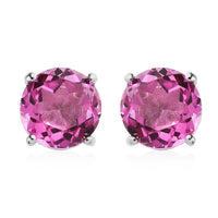 Radiant Orchid Quartz (Triplet) Solitaire Stud Earring in Platinum Over Sterling Silver 4.50 ctw