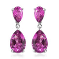 Radiant Orchid Quartz (Triplet) Drop Earrings in Platinum Over Sterling Silver 8.75 ctw - Sticky add to cart bar