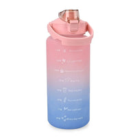 Plastic Sport Water Bottle with Portable Handle 2 Color Rubber Coating 64oz