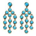 Premium Sleeping Beauty Turquoise Chandelier Earrings,  Vermeil Yellow Gold Over Sterling Silver Ring, Turquoise Dangle Earrings, Turquoise Jewelry For Her 8.50 ctw - Sticky add to cart bar