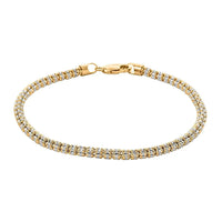 10K White and Yellow Gold 3mm Ice Chain Bracelet (7.00 In) 6 Grams