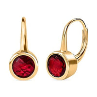 Magenta Rose Color Triplet Quartz Lever Back 2.50 ctw Earrings in Vermeil YG Over Sterling Silver