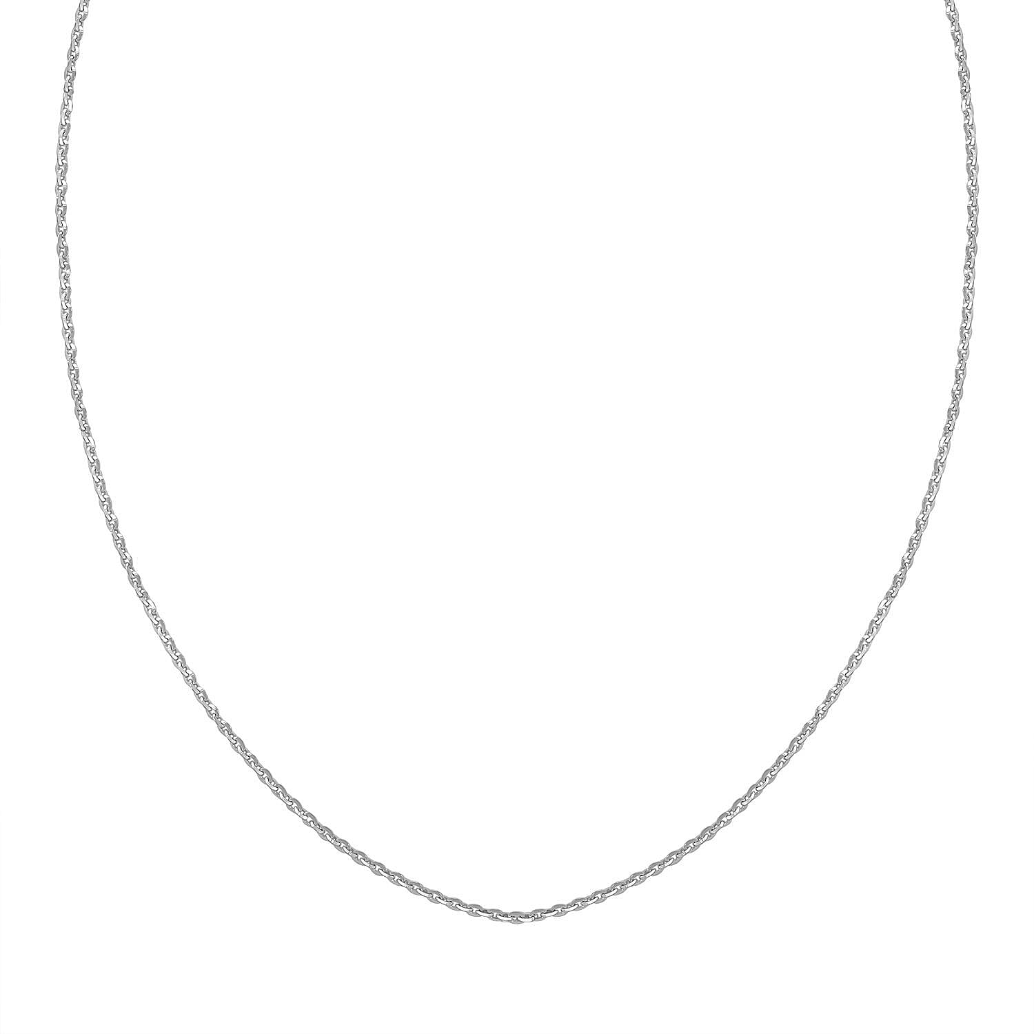 Italian Rhodium Over Sterling Silver Brillantina Necklace (18 Inches) (2 g)