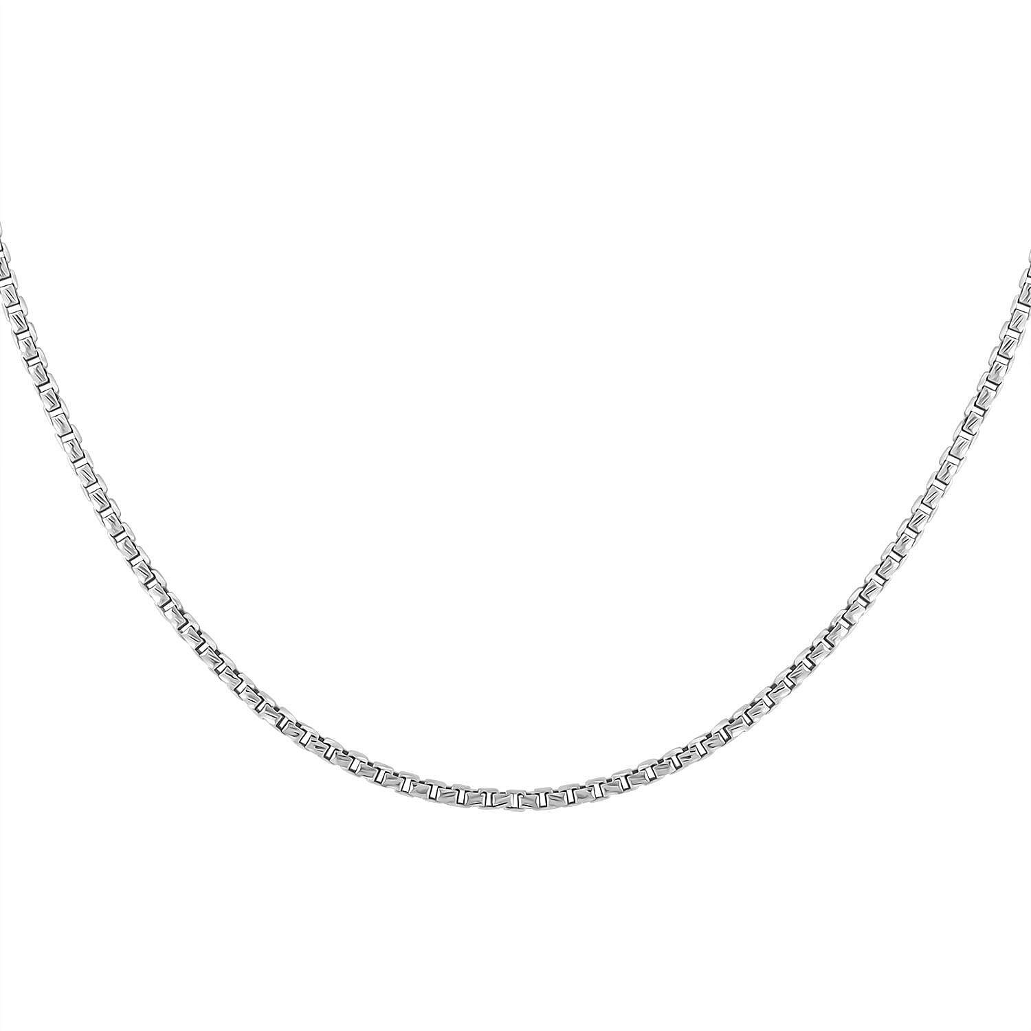 Italian Sterling Silver Round Box Necklace 18 Inches 3.60 Grams