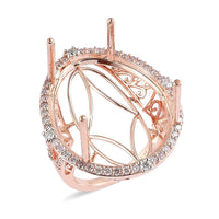 Luxoro 14K Rose Gold I2-I3 Natural Pink and White Diamond Mounting Ring (Size 7.0) 8.35 Grams 0.90 ctw