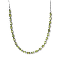 Peridot Necklace 18 inches in Stainless Steel 12.75 ctw
