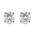 Moissanite Solitaire Stud Earrings in Rhodium Over Sterling Silver 1.90 ctw - Sticky add to cart bar
