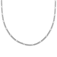 Italian Sterling Silver Miami Figaro Necklace 24 Inches 25.20 Grams