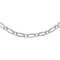 Italian Sterling Silver Link Necklace 24 Inches 12.40 Grams