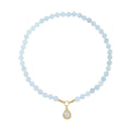 Mangoro Aquamarine, Moissanite Necklace (20 Inches) in 14K YG Over Sterling Silver 269.60 ctw - Sticky add to cart bar
