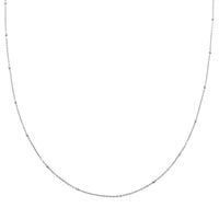 Italian Rhodium Over Sterling Silver Curb Necklace 18 Inches 1.50 Grams