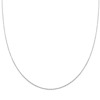 Italian Rhodium Over Sterling Silver Rolo Necklace 18 Inches 0.80 Grams