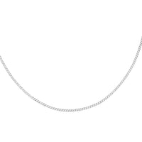 Made in Italy Italian Sterling Silver Curb Super Flat Necklace 18 Inches 5.40 Grams