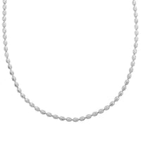 TLV Italian Rhodium Over Sterling Silver Chicco Chain Necklace (20 Inches) (11 g)