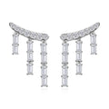 Moissanite Chandelier Earrings in Platinum Over Sterling Silver 5.00 ctw - Sticky add to cart bar