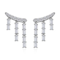 Moissanite Chandelier Earrings in Platinum Over Sterling Silver 5.00 ctw