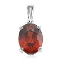 Luxoro 10K White Gold AAA Red Zircon Solitaire Pendant without Chain 3.00 ctw