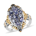 Tanzanite Ring in Vermeil Yellow Gold and Platinum Over Sterling Silver (Size 10.0) 1.60 ctw - Sticky add to cart bar