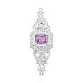 Simulated Purple and White Diamond 6.50 ctw Brooch in Sterling Silver - Sticky add to cart bar