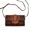 Doorbuster The Grand Pelle Handcrafted Black Color Genuine Python Leather Crossbody Wallet (7.50"x1.60"x4.30") - Sticky add to cart bar