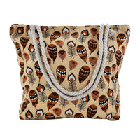 Cream Animals Winter Pattern Canvas Tote Bag (15.4"x3.1"x11.8")
