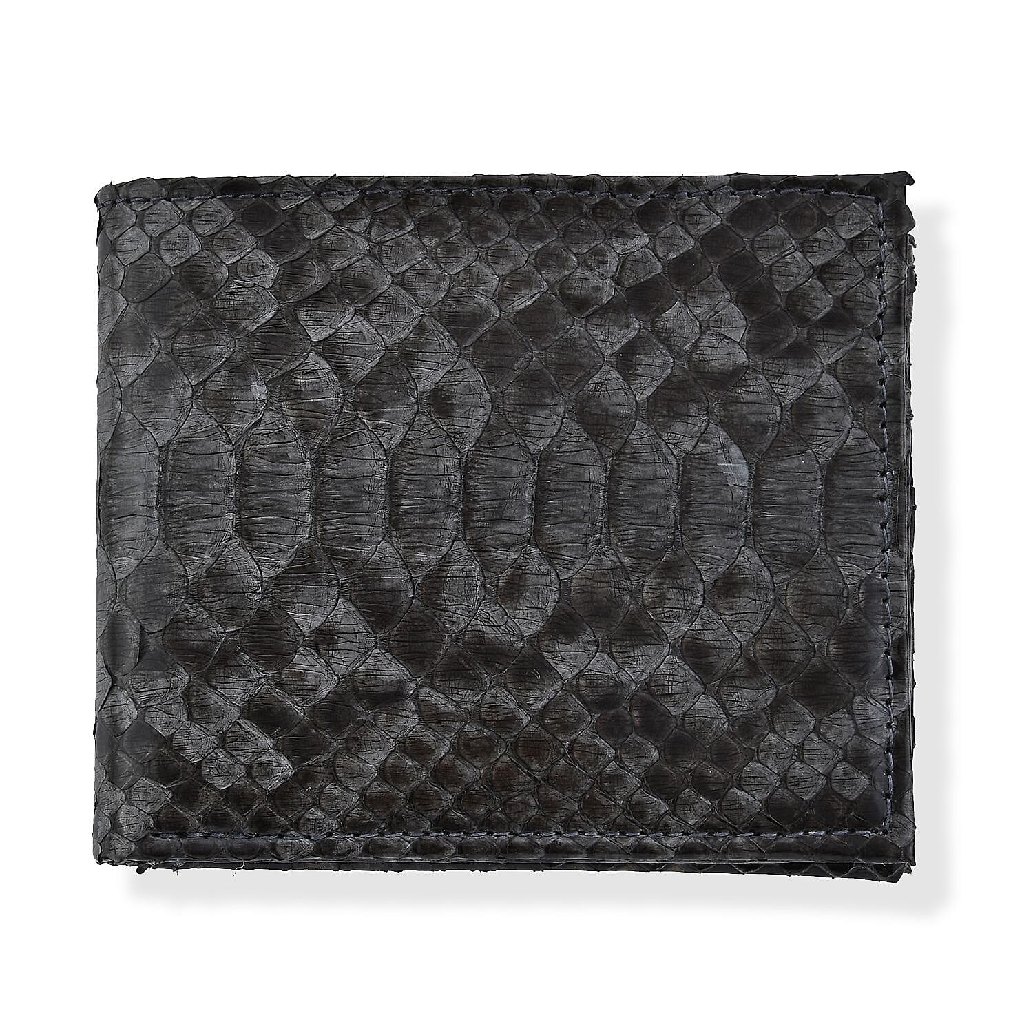 Doorbuster The Grand Pelle Handcrafted Black Color Genuine Python Leather Tote Bag (4.50"x0.70"x4.0")