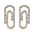 Moissanite Paper Clip Earrings in Vermeil Yellow Gold Over Sterling Silver 1.00 ctw - Sticky add to cart bar