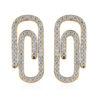 Moissanite Paper Clip Earrings in Vermeil Yellow Gold Over Sterling Silver 1.00 ctw