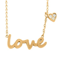 Love Necklace 18 Inches in ION Plated YG Stainless Steel