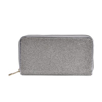 Champagne Color Sparkling Rhinestone and Fuax Leather Wallet (7.5"x0.98"x3.9")