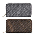 Set of 2 Gold and Silver Crocodile Weave Pattern Faux Leather Wallet (7.5"x0.98"x3.9") - Sticky add to cart bar