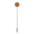 Cognac Topaz, Simulated Diamond Lapel Pin in Sterling Silver 6.30 ctw Loose Gemstone - Sticky add to cart bar
