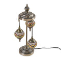 Handmade Turkish 3 Globe Mosaic Glass Table Lamp with Bronze Base (8.3"x26.8") (Bulb Type E12) - Sticky add to cart bar