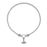 Wolf and Anchor Interchangeable Pendant with Necklace 24 Inches in Stainless Steel