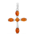 Baltic Amber Cross Pendant in Sterling Silver - Sticky add to cart bar