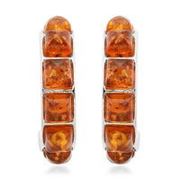 Baltic Amber Hoop Earrings in Sterling Silver