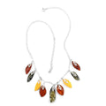 Multi Colored Amber Necklace 20-22 Inches in Sterling Silver - Sticky add to cart bar