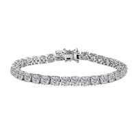D'Joy Moissanite 14.60 ctw Bracelet in Rhodium Over Sterling Silver (7.25 In)